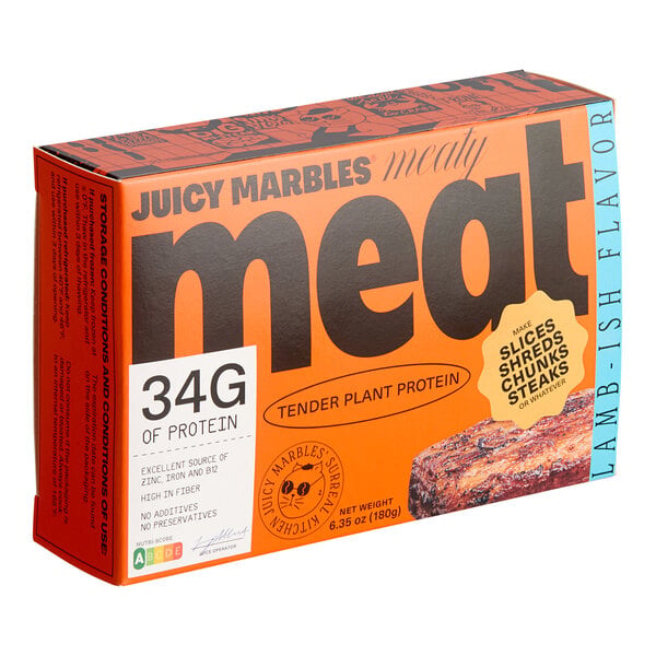Juicy Marbles Plant-Based Vegan Lamb-ish Meaty Meat 6.35 oz. - 10/Case