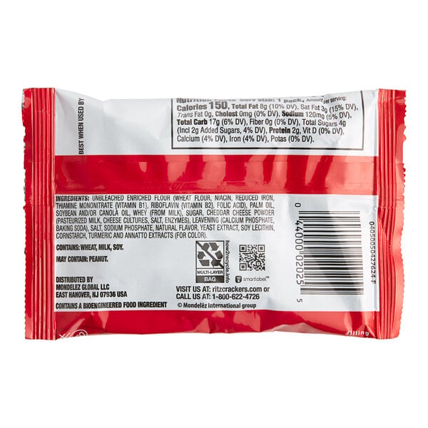 Nabisco Ritz Bits 1 oz. Cheese Cracker Snack Pack - 48/Case