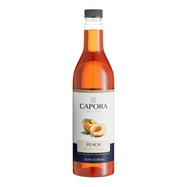 Capora Peach Flavoring Syrup 750 mL - 6/Case