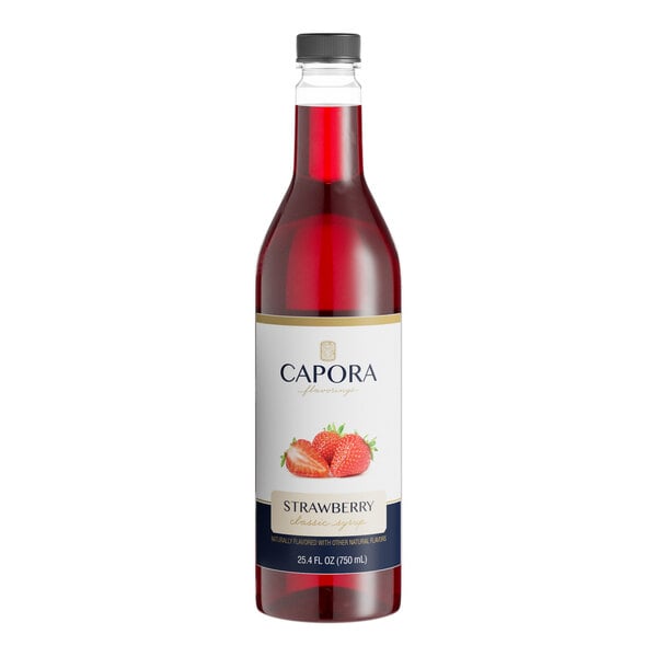 Capora Strawberry Flavoring Syrup 750 mL - 6/Case