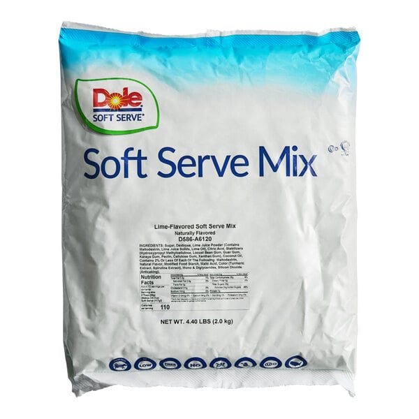 DOLE SOFT SERVE Lime Soft Serve Mix 4.4 lb. - 4/Case