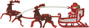 6" Santa Sleigh with 3 Reindeer 48 ct