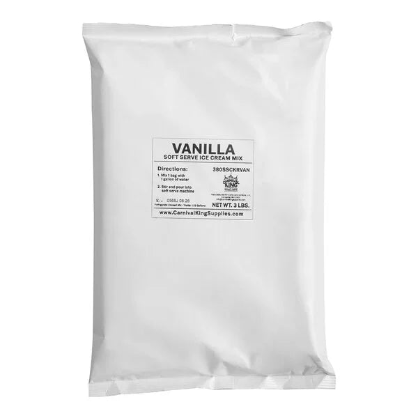 Carnival King Royalty Vanilla Soft Serve Ice Cream Mix 3 lb. - 6/Case
