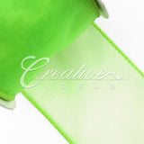 2 1/2" Wired Organza Ribbon - 10 Yards (Apple Green)