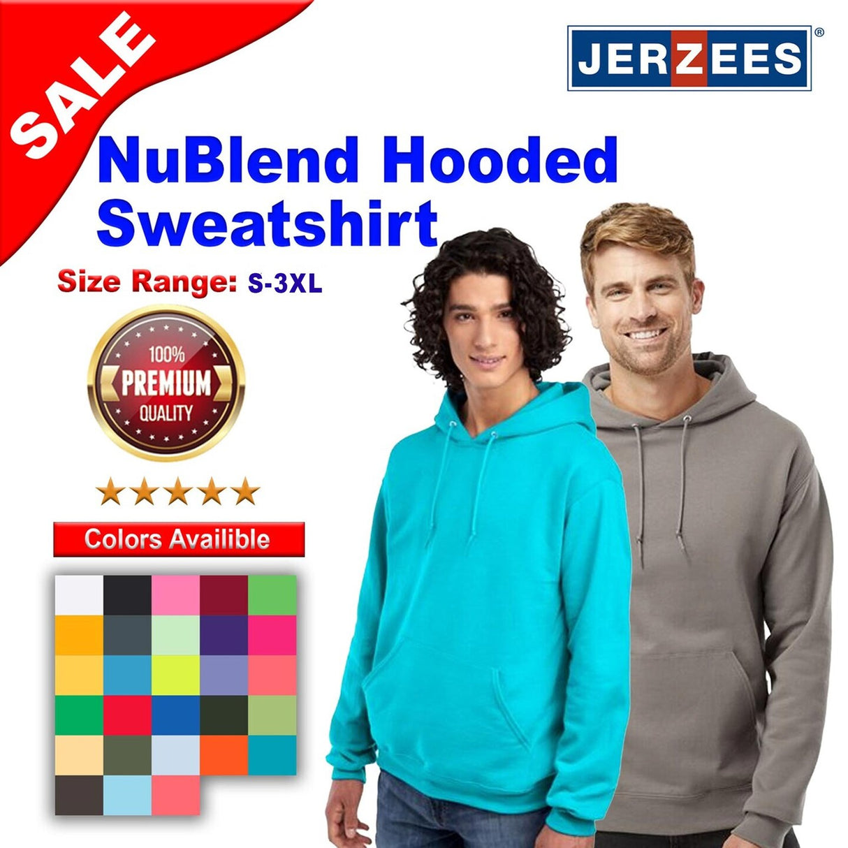 JERZEES® Long Sleeve NuBlend Hooded Sweatshirt