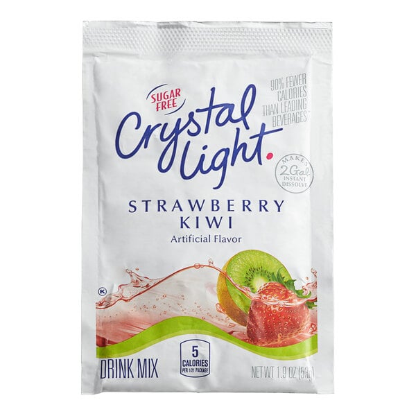 Crystal Light 2.2 oz. Sugar-Free Strawberry Kiwi Powdered Mix Packet - 12/Case