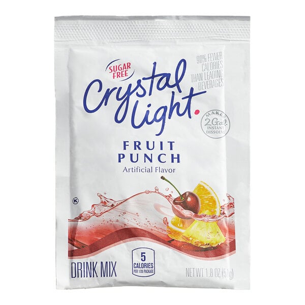 Crystal Light 1.8 oz. Sugar-Free Fruit Punch Powdered Mix Packet - 12/Case