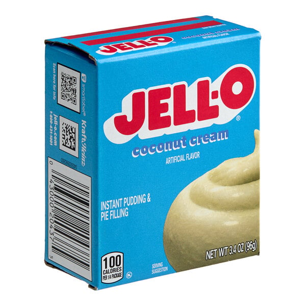 JELL-O Instant Coconut Cream Pudding & Pie Filling Mix 3.4 oz. - 24/Case