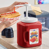 Red Gold Fancy Ketchup Plastic Jug with Pump 114 oz. - 6/Case