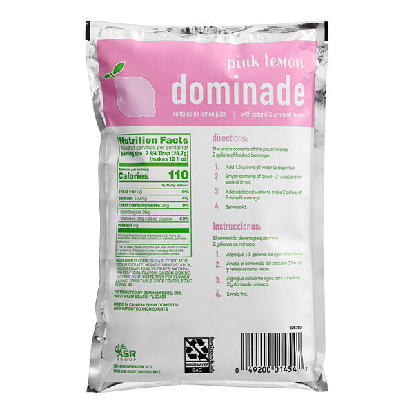 DominAde 21.6 oz. Pink Lemon Powdered Drink Mix - 12/Case