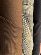 Wool Blend Twill Checked Brown Blue