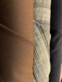 Wool Blend Twill Checked Brown Blue