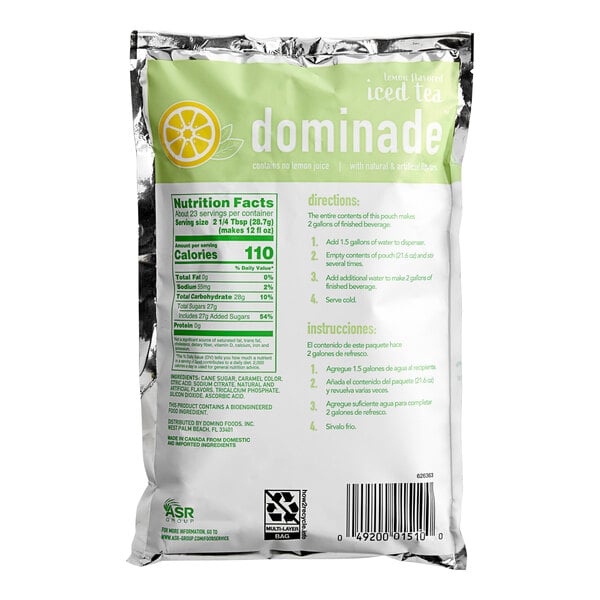 DominAde 23.4 oz. Iced Tea Drink Mix - 12/Case