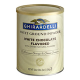 Ghirardelli 10-12% Fat Sweet Ground White Chocolate Flavored Powder 3.12 lb. - 6/Case