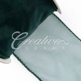 2 1/2" Wired Organza Ribbon - 10 Yards (Hunter Green)