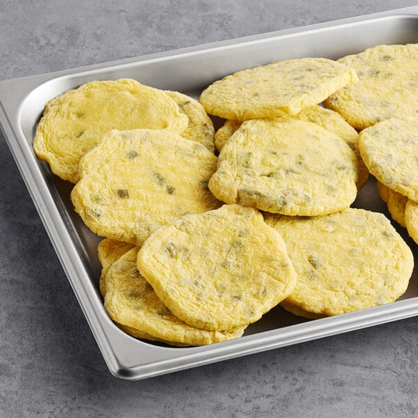 Papetti's Cage-Free Fully Cooked Jalapeno Scrambled Egg Patty 1.5 oz. - 135/Case