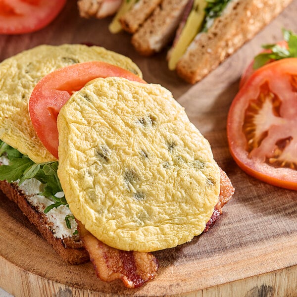 Papetti's Cage-Free Fully Cooked Jalapeno Scrambled Egg Patty 1.5 oz. - 135/Case