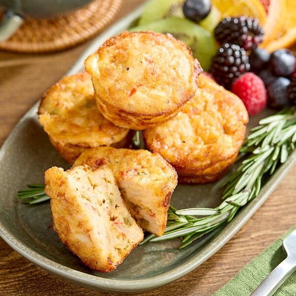 Papetti's Cage-Free Bacon, Cheese, Pepper, and Hashbrown Egg Bites 1.5 oz. - 120/Case