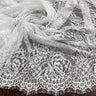 Embroidered Lace Fabric with Eyelash Scallop