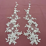 Beaded Corded Floral Lace Applique