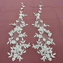 Beaded Corded Floral Lace Applique
