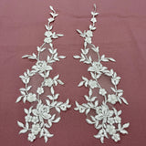 Beaded Corded Floral Lace Applique