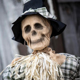 29 1/4" x 47 1/4" Animated Scarecrow on Rocking Chair Halloween Decoration