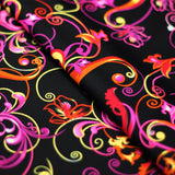 Flourish Fantasy Nylon Spandex Fabric - Multi-Color Floral Print, 58/60" Width (1 Yard)