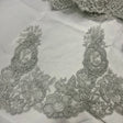 Floral Corded Lace Trim 9" Wide
