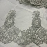 Floral Corded Lace Trim 9" Wide
