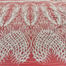 1 Yard Silver Beaded Lace Fabric Embroidered on 100% Polyester Net Mesh 52 Inch Width