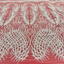 Beaded Lace Fabric on Polyester Net Mesh