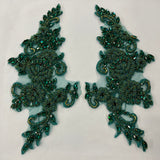 Embroidered Rhinestone Floral Applique