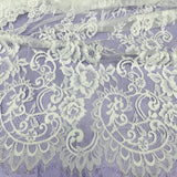 Embroidered Lace Fabric with Eyelash Scallop