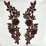 3D Floral Lace Applique Embroidered Net Mesh