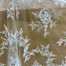 Embroidered Bridal Lace Ivory Silver