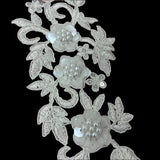 Beaded Corded Floral 3D Lace Applique