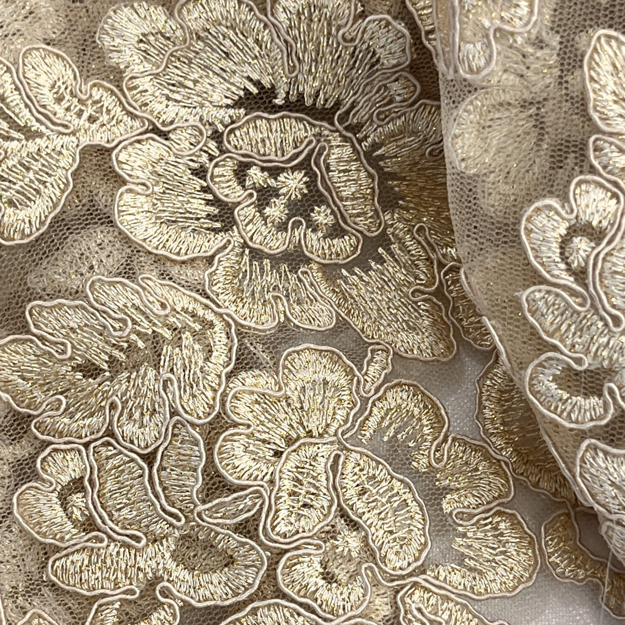 Corded Bridal Lace Embroidered Net Mesh
