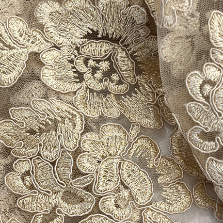 Corded Bridal Lace Embroidered Net Mesh