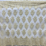 Embroidered Lace Fabric on Polyester Net Mesh