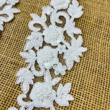 Beaded Floral Lace Applique