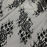 3 Yards Chantilly Embroidered Lace Fabric with Eyelash Scallop