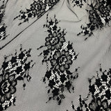Embroidered Lace Fabric with Eyelash Scallop