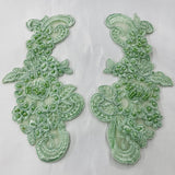 Beaded Corded Floral Lace Applique