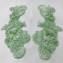 Beaded Corded Floral Lace Applique on Polyester Organza
