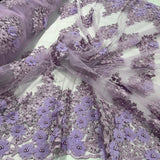 Beaded 3D Floral Lace Fabric 52" Wide
