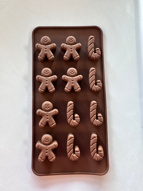 Candy Cane and Gingerbread Silicone Mold for Holiday Treats