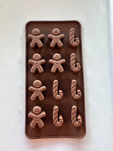 Candy Cane and Gingerbread Silicone Mold for Holiday Treats