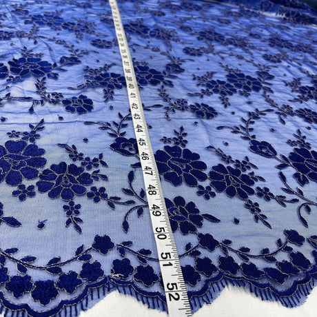 Embroidered Lace Fabric 100% Polyester Net Mesh 52"