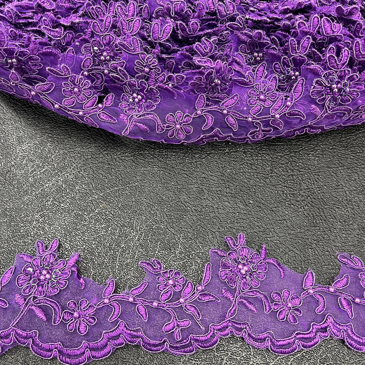 Beaded Corded Lace Trim 2.75" Wide